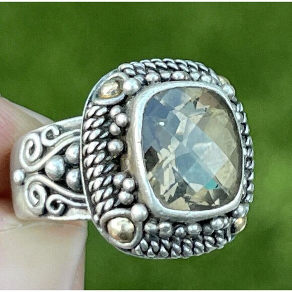 18k Gold and Sterling Silver Ring 925 Size 9.5 BA Bali Suarti Vintage - Picture 10 of 10